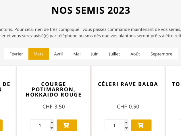 Plantons triés par mois