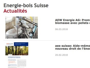 Energie-bois Suisse - Actualités